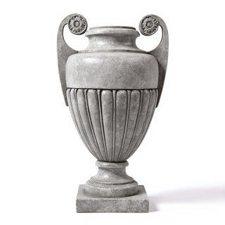 Curl Handle Urn Planter - 19.5-inch — Limestone finish
