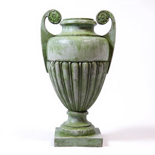 Curl Handle Urn Planter - 19.5-inch — Mossy Green finish