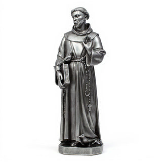 Saint Francis of Assisi Statue - 37-inch — Aged Silver finish