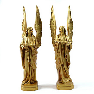 Cathedral Angels Statue - 89-inch — Antique Gold finish