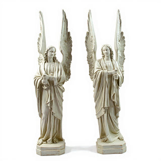 Cathedral Angels Statue - 89-inch — Antique White finish