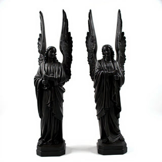 Cathedral Angels Statue - 89-inch — Flat Black finish