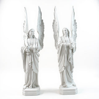 Cathedral Angels Statue - 89-inch — Flat White finish