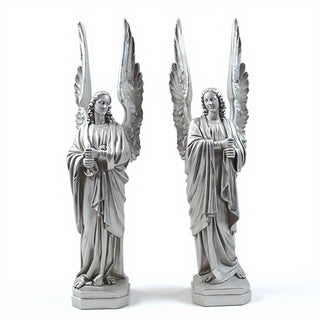Cathedral Angels Statue - 89-inch — Silver finish