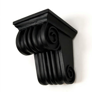 Scroll Drapery Bracket Wall Bracket - 6-inch — Flat Black finish