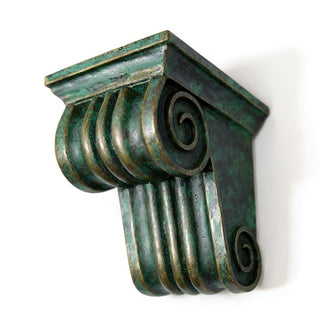 Scroll Drapery Bracket Wall Bracket - 6-inch — Green Bronze finish