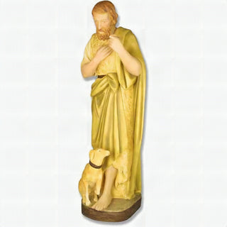 Shepherd with Dog 41-inch Nativit Statue - 41-inch - Realistic Color - Hand-Painted