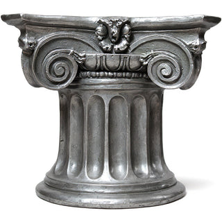 Colossal Ionic Table Base — Aged Silver finish