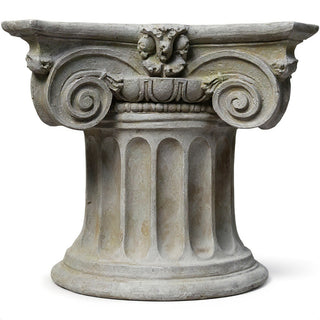 Colossal Ionic Table Base — Antique Stone finish