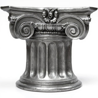 Colossal Ionic Table Base — Antique Silver finish