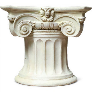 Colossal Ionic Table Base — Antique White finish