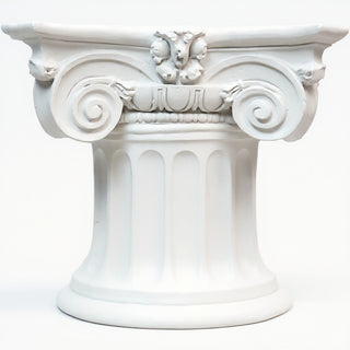Colossal Ionic Table Base — Flat White finish