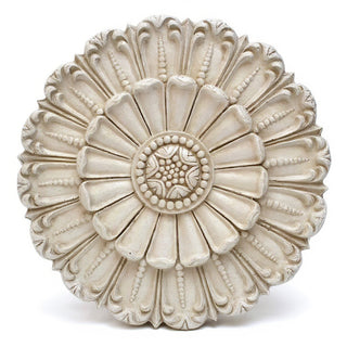Tulip Medallion Wall Plaque — Antique White finish