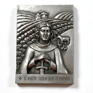 Saint Martin of Tours Wall Plaque — Aged Silver finish