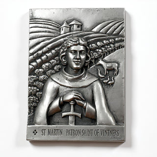 Saint Martin of Tours Wall Plaque — Antique Silver finish