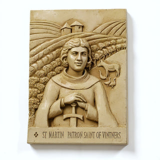 Saint Martin of Tours Wall Plaque — Museum Terracotta finish