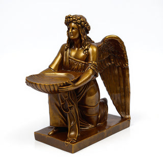 Angel with Dish Statue - 19-inch — Bronze finish