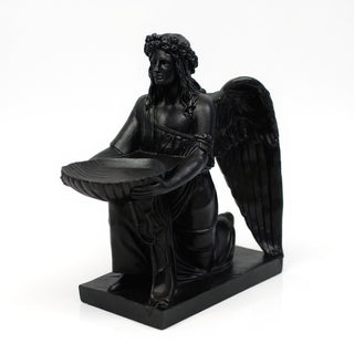 Angel with Dish Statue - 19-inch — Dusted Black finish