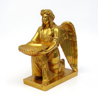 Angel with Dish Statue - 19-inch — Deep Gold finish