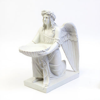 Angel with Dish Statue - 19-inch — Flat White finish