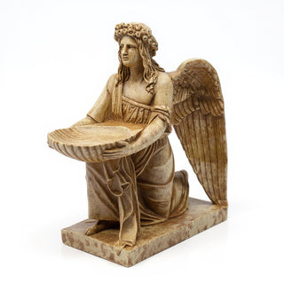 Angel with Dish Statue - 19-inch — Gothic Stone finish