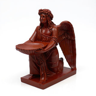 Angel with Dish Statue - 19-inch — Rust finish