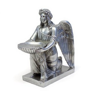 Angel with Dish Statue - 19-inch — Silver finish