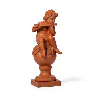 Cherub on Fluted Finial Pedestal - 39-inch — Metro finish