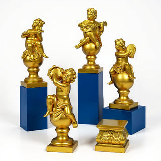 Four Musical Cherubs Statue - 39-inch — Deep Gold finish