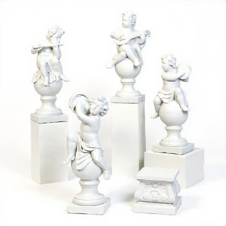 Four Musical Cherubs Statue - 39-inch — Flat White finish