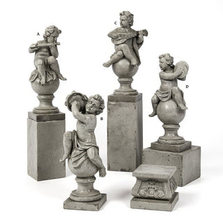 Four Musical Cherubs Statue - 39-inch — Old Stone finish