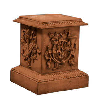 Decorative Horn Pedestal Statue - 23-inch