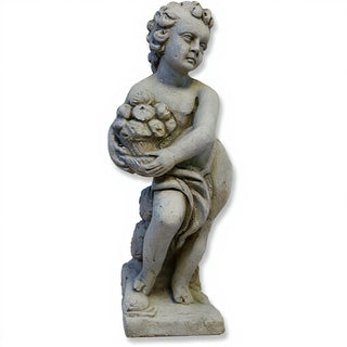 Summer Season Cherub Statue - 24-inch — Antique Stone finish