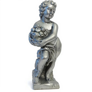 Summer Season Cherub Statue - 24-inch — Antique Silver finish
