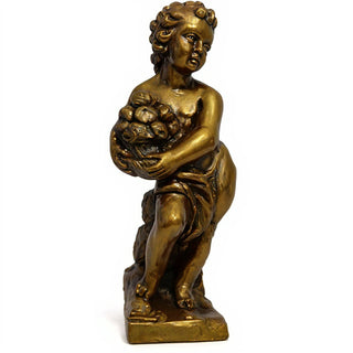 Summer Season Cherub Statue - 24-inch — Bronze finish
