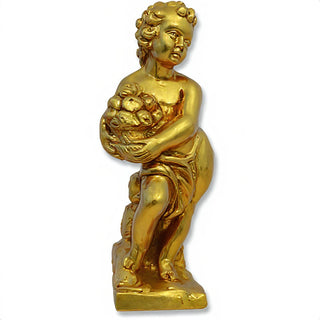 Summer Season Cherub Statue - 24-inch — Deep Gold finish