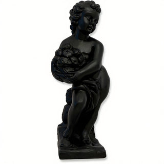 Summer Season Cherub Statue - 24-inch — Flat Black finish