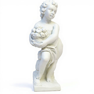 Summer Season Cherub Statue - 24-inch — Flat White finish