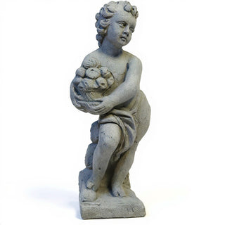 Summer Season Cherub Statue - 24-inch — Old Stone finish