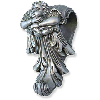 Cherub Drapery Bracket - 8-inch — Aged Silver finish