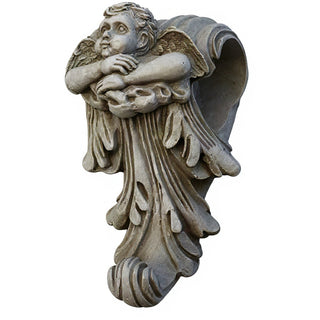 Cherub Drapery Bracket - 8-inch — Antique Stone finish