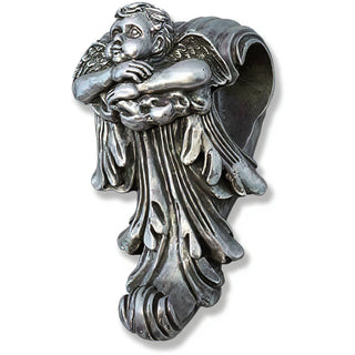 Cherub Drapery Bracket - 8-inch — Antique Silver finish