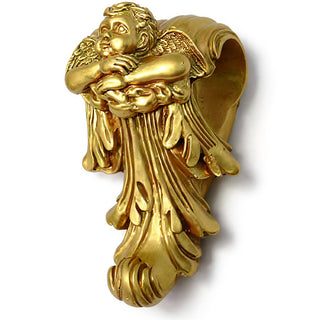 Cherub Drapery Bracket - 8-inch — Deep Gold finish