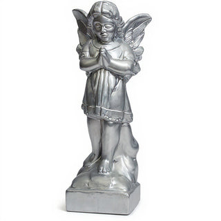 Praying Angel Statue - 19-inch — Silver finish