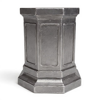 Eight Sided Pedestal - 30-inch — Antique Silver finish