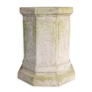 Eight sided fiberglass resin pedestal base shown in a plain finish — alternate view