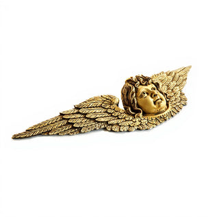 Angel Facade Wall Plaque — Antique Gold finish