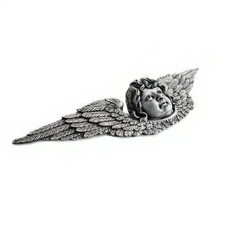 Angel Facade Wall Plaque — Aged Silver finish