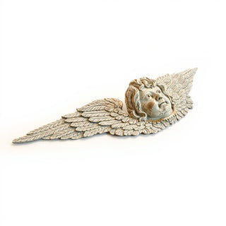 Angel Facade Wall Plaque — Antique White finish