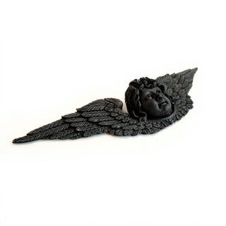Angel Facade Wall Plaque — Dusted Black finish